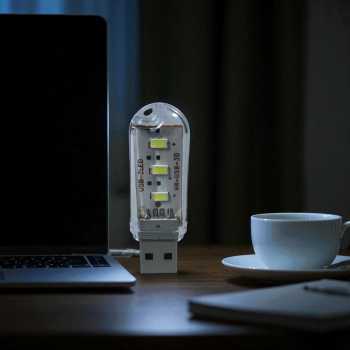 Gambar produk ASMTLED Lampu Baca Mini 3 LED USB Portable SMD5730 0.6W 5V Cool White - ASM5730
