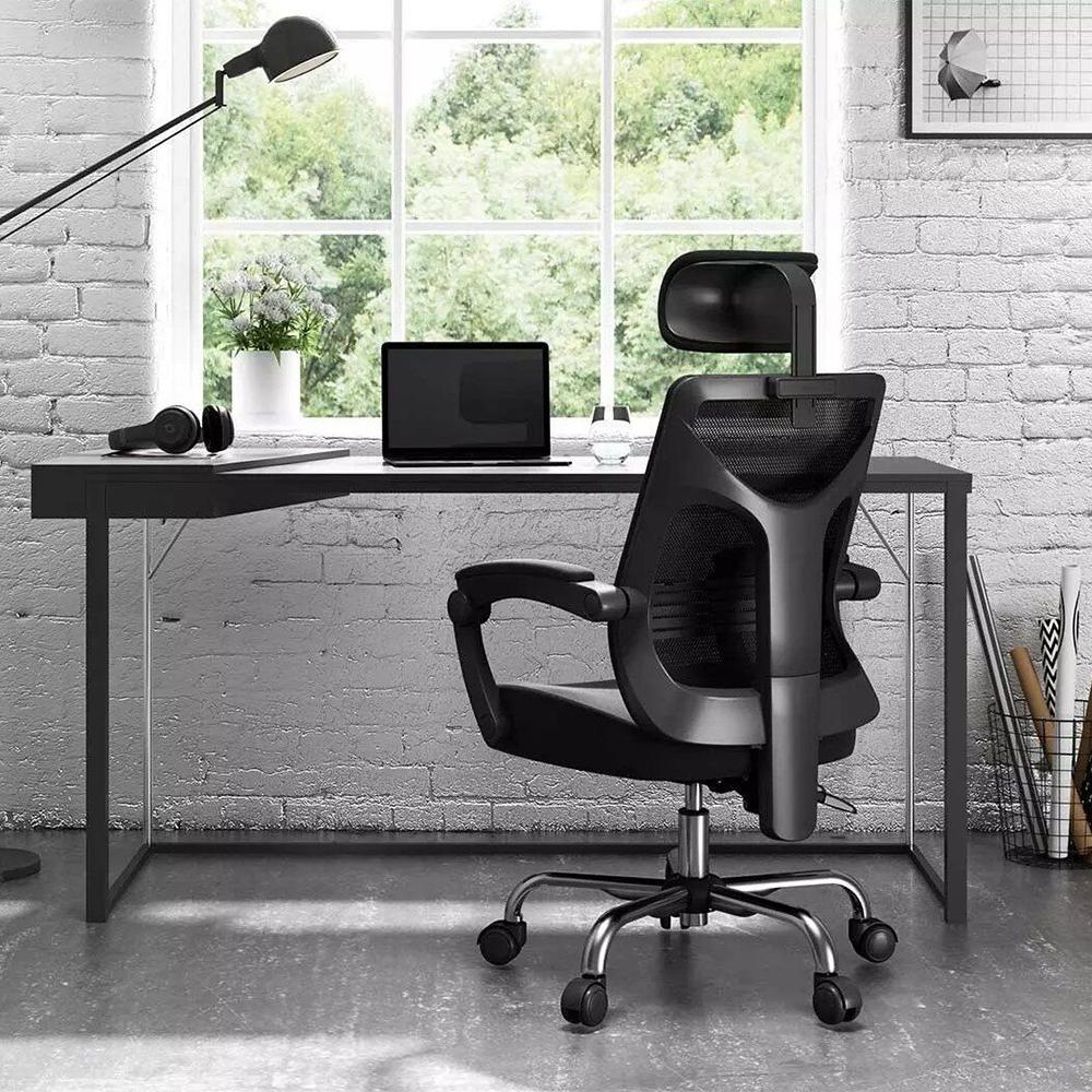Gambar produk HBADA Kursi Kantor Ergonomic Office Chair Lumbar Support Headrest - HDNY164BM