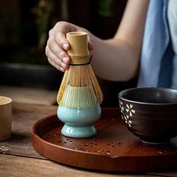 Gambar produk Baiben Li Chasen Bamboo Whisk Matcha Pengaduk Teh Jepang 56 Tangkai - B58