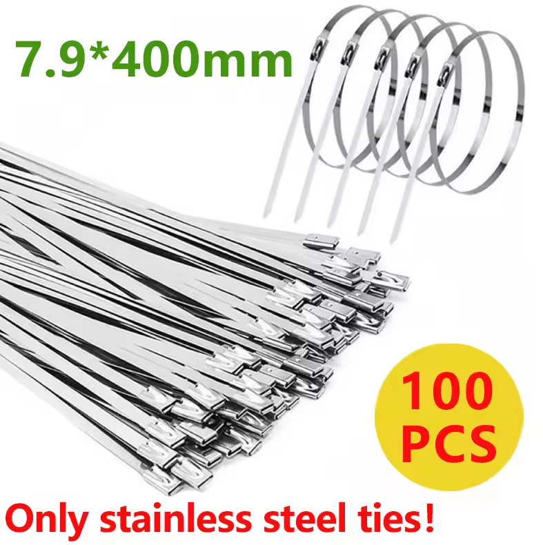 Gambar produk DAYFOR Kabel Ties Stainless Steel 304 Anti Karat Cable Plier 100 PCS 7.9x0.25x400mm - ZDQ2