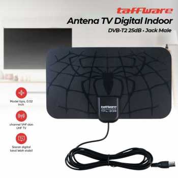 Taffware Antena TV Digital Indoor DVB-T2 25dB Spider Jack Male Plug - TFL-D139