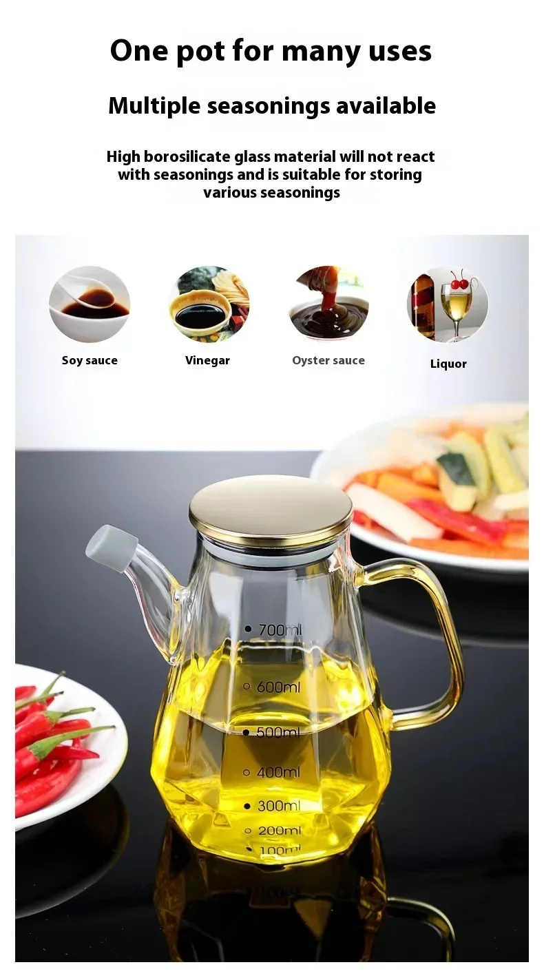 Gambar produk FMA Botol Minyak Borosilicate Glass Oil Pot Leakproof Heat-Resistant 700ml - FM-3PL