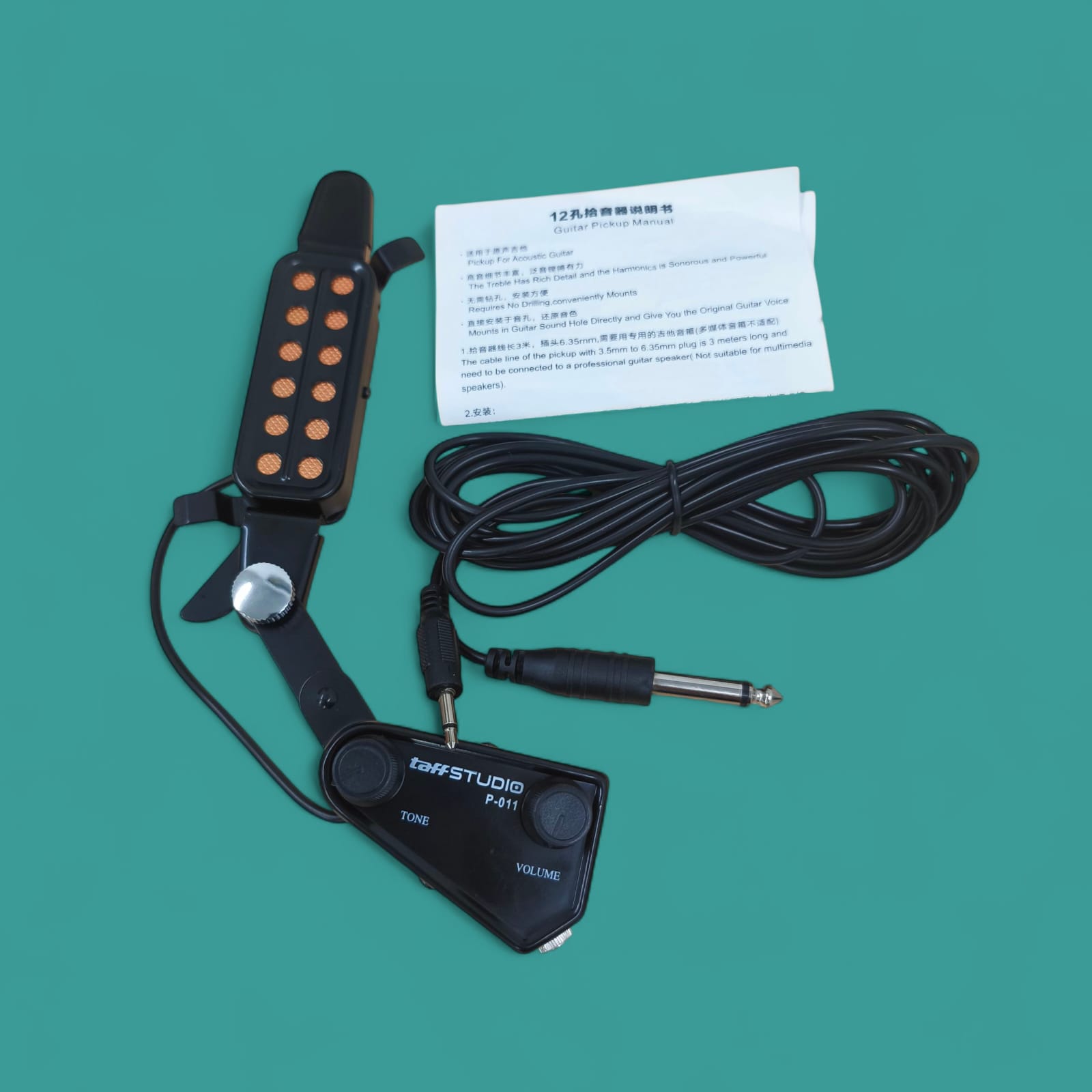 Gambar produk TaffSTUDIO Pickup Gitar Akustik With Tone Volume Control - P-011