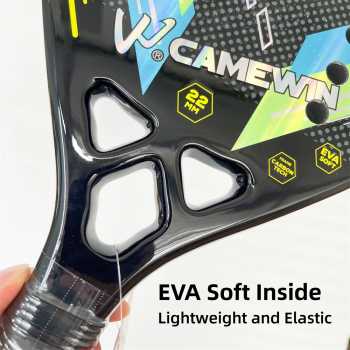 Gambar produk CAMEWIN Raket Padel Round 3K Carbon Fiber 2.2cm Thickness 320g - 4009