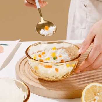 Heart Home Mangkok Kaca Borosilicate Glass Rice Soup Bowl 450ml - H450