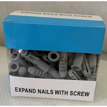 Gambar produk YUEQING Expansion Screw Pipe Nylon Wall Anchors Packed Tube with Nails M7