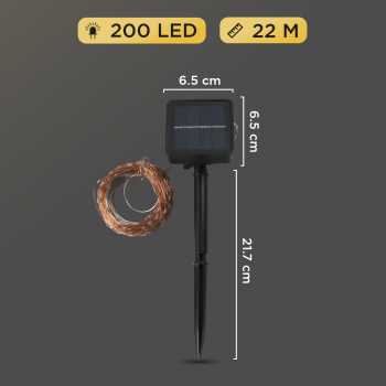 WELPUR Lampu Hias String Lights Solar Power Waterproof 200LED 22M - LISM-11 Gambar produk WELPUR Lampu Hias String Lights Solar Power Waterproof 200LED 22M - LISM-11
