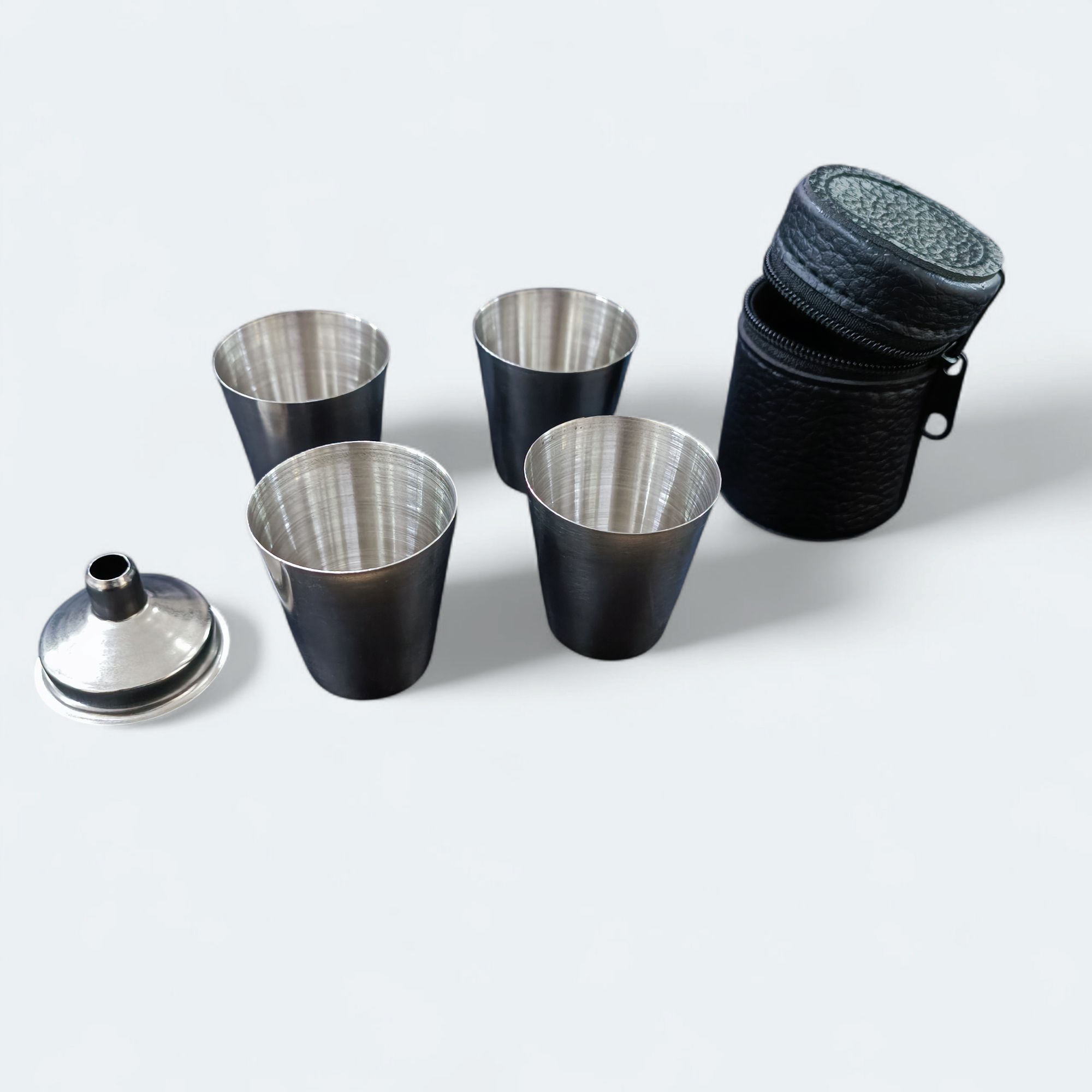 Gambar produk CTRAV Set Gelas Camping Stainless Steel 201 Travel Cups 30ml 4 PCS - CT009