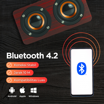 Gambar produk ANSUOFU Desktop Bluetooth Speaker Stereo Subwoofer - W5