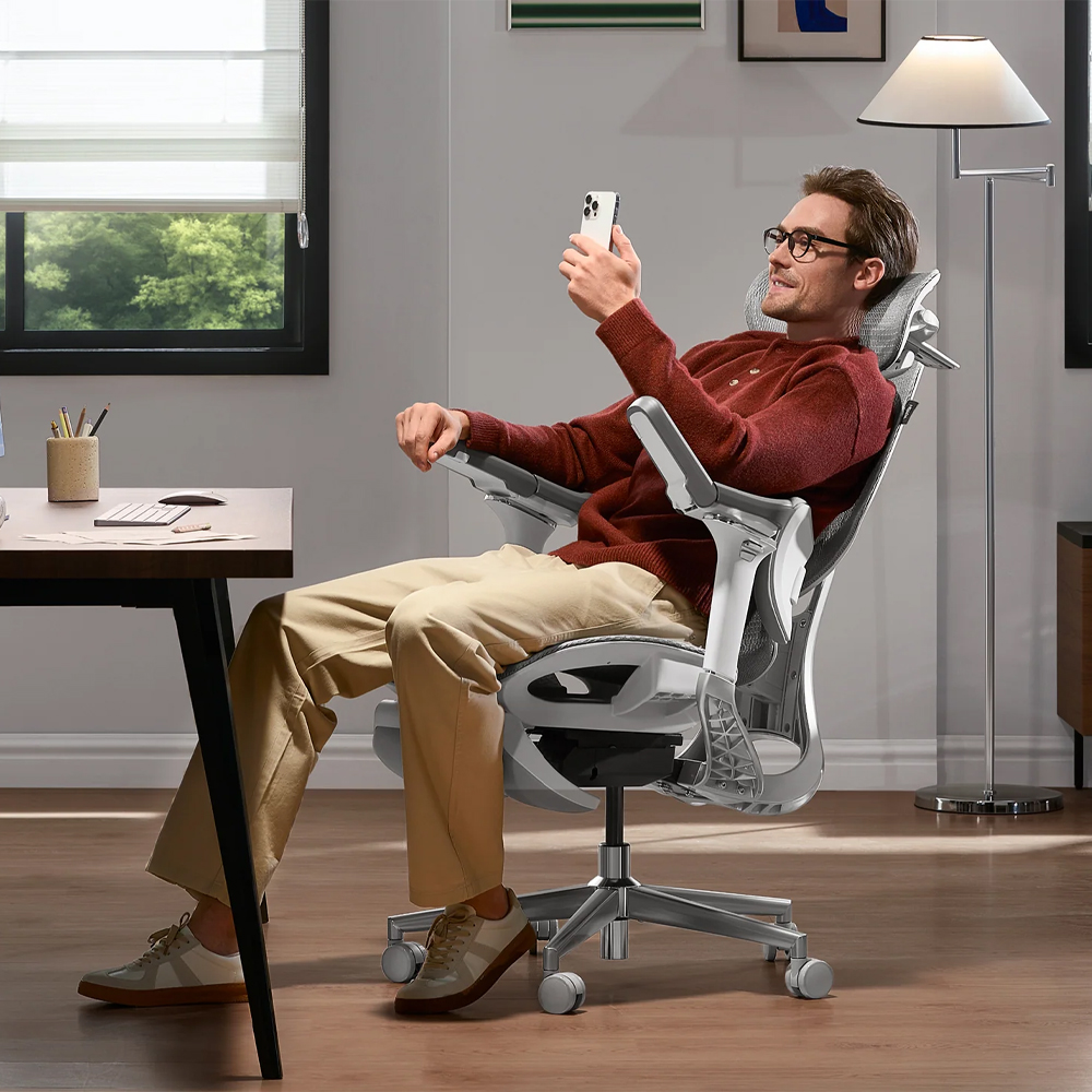 Gambar produk HBADA Kursi Kantor Office Chair Lumbar Support 6D Armrest 4D Headrest with Footrest - E3 Pro