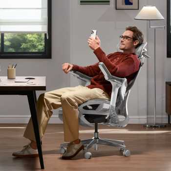 Gambar produk HBADA Kursi Kantor Office Chair Lumbar Support 6D Armrest 4D Headrest with Footrest - E3 Pro