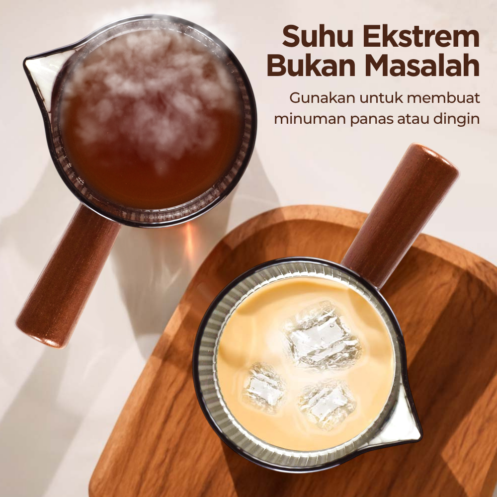Gambar produk KESOTO Gelas Takar Kopi Espresso Shot Measuring Cup Wooden Glass 120ml - KS21
