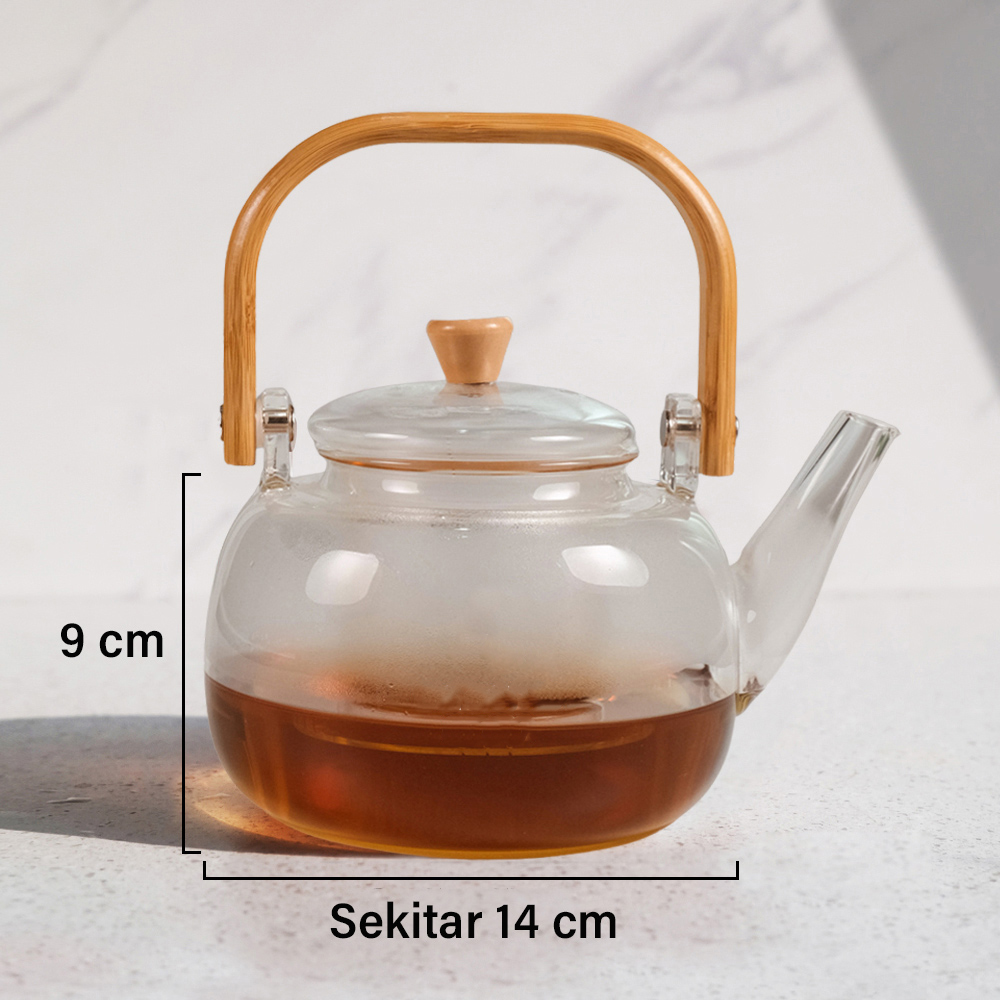 Gambar produk One Two Cups Teko Teh Pitcher Japanese Style Tahan Panas Api Teapot 1000ml - 8CV101