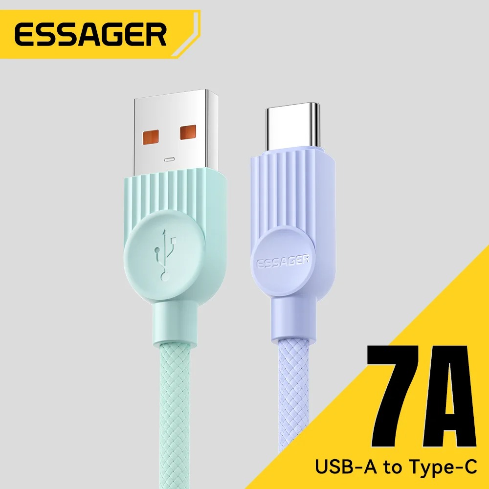 Gambar produk ESSAGER Kabel Data Type C Multifungsi Fast Charging Braided 7A 1M - ES-X73