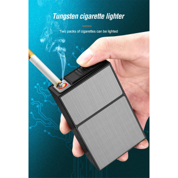 Gambar produk Firetric FOCUS Kotak Rokok 20 Slot dengan Korek Elektrik Plasma - JD-YH093