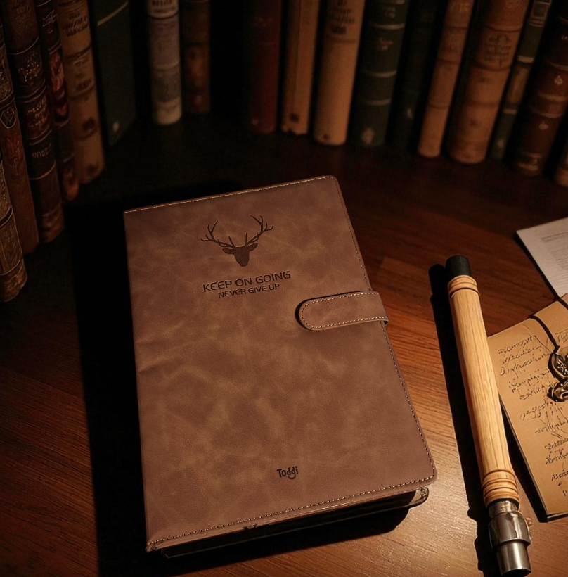 Gambar produk Toddi Buku Catatan Harian Notebook Cover Kulit Magnetic Buckle - TL4