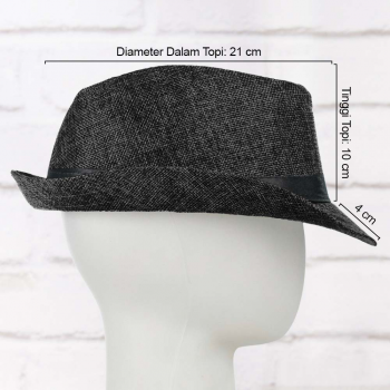 Gambar produk Yingrui Topi Fedora Unisex Laken Hat Jazz Classic Vintage - M-58