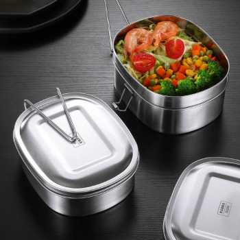 Gambar produk TaffHOME Kotak Makan Lunch Box Double Layer Stainless Steel 410 950ml - TR-95