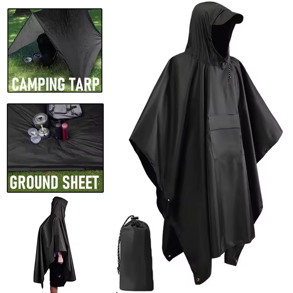Gambar produk YOWER Jas Hujan 3in1 Ponco Outdoor Military Raincoat Polyester - Y03