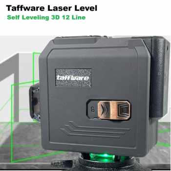 Taffware Laser Level Self Leveling 3D 12 Line Alarm With Remote - CT3