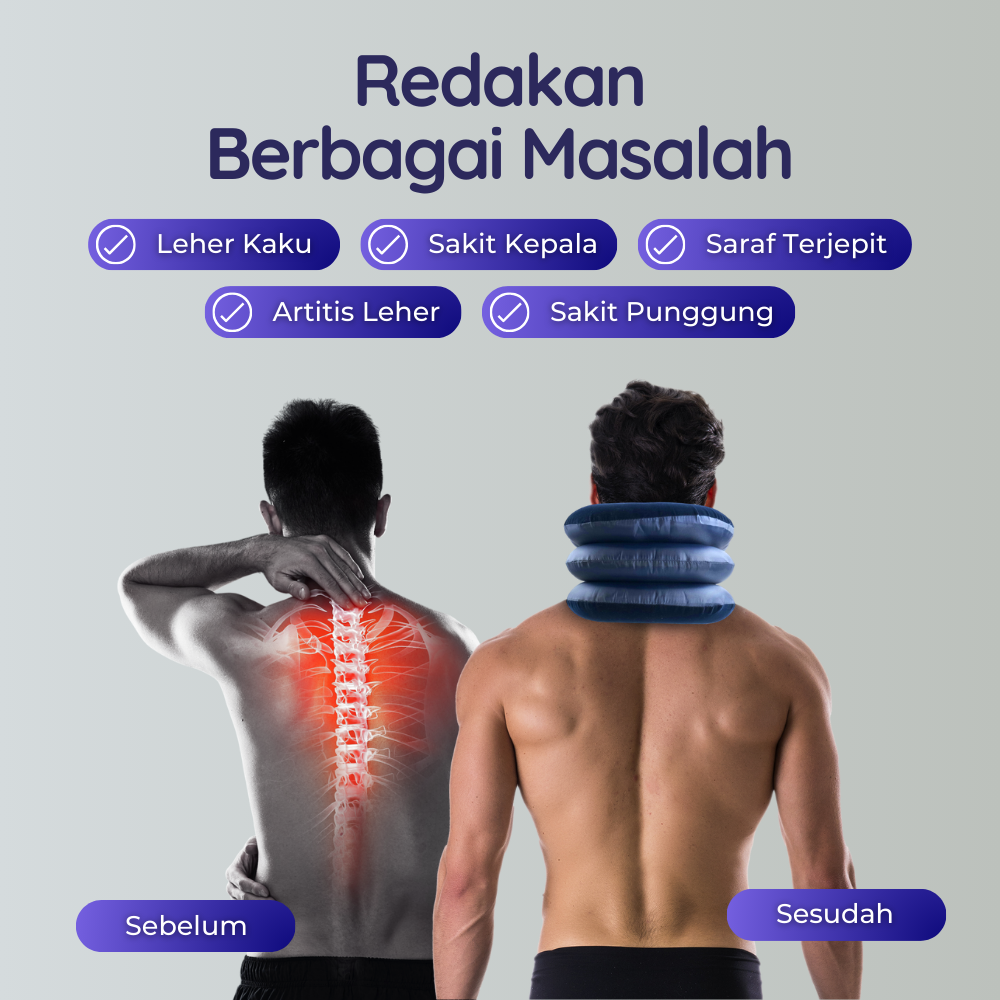 Gambar produk Urijk Bantal Leher Travel Angin 360 Support Inflatable Neck Pillow - M1345