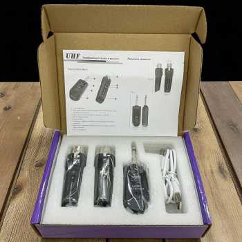 Gambar produk BOMGE Transmitter Mic Wireless 1 Pair Receiver UHF XLR Rechargeable - WTU-03