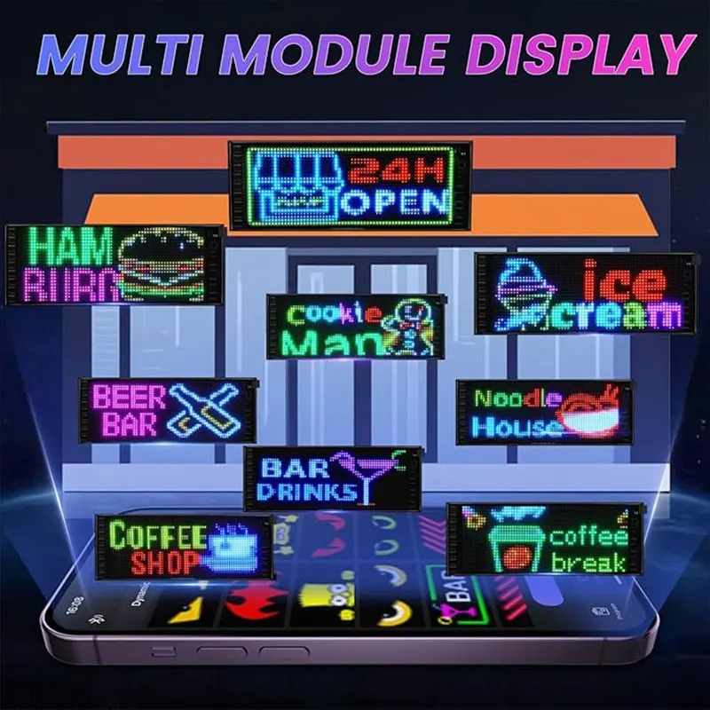 Gambar produk FITIO LED Matrix Panel Bluetooth Flexible Waterproof 34.8x10.2cm 2 PCS - F34