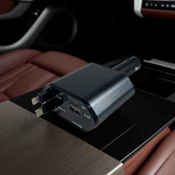 KEBETEME Charger Mobil Kabel USB Type C Lightning Dual Port 12/24V - KT2