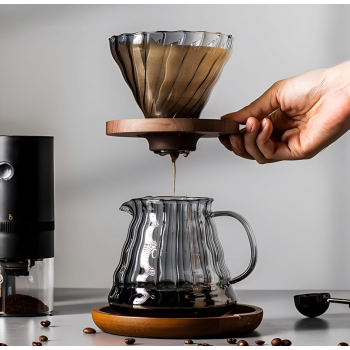 Gambar produk PORBU Filter Penyaring Kopi V60 Coffee Dripper Borosilicate 3-4 Cup - P1
