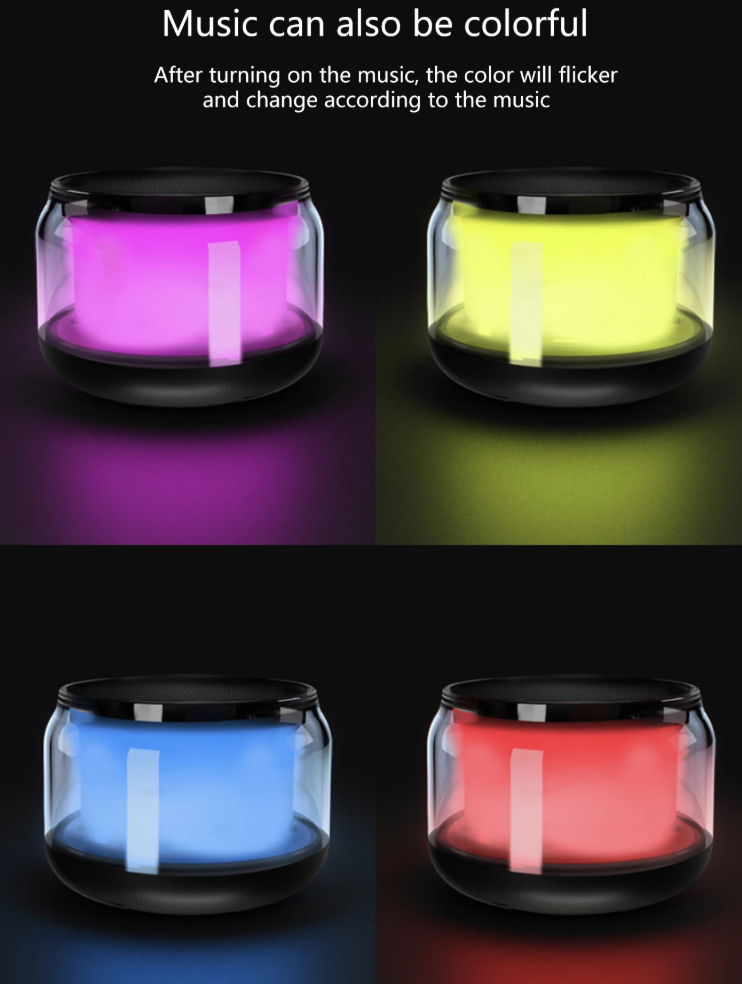 Gambar produk T-WOLF Mini Bluetooth Speaker Portable Transparent Wireless 400MAh - S-100