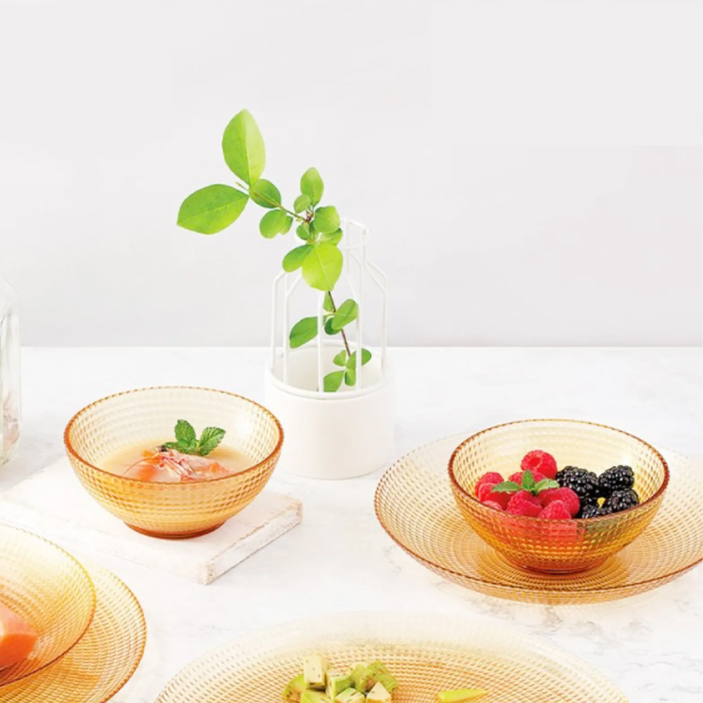 Gambar produk QIDIAN Mangkok Kaca Borosilicate Glass Thousand Star Salad Bowl 400ml - Q400