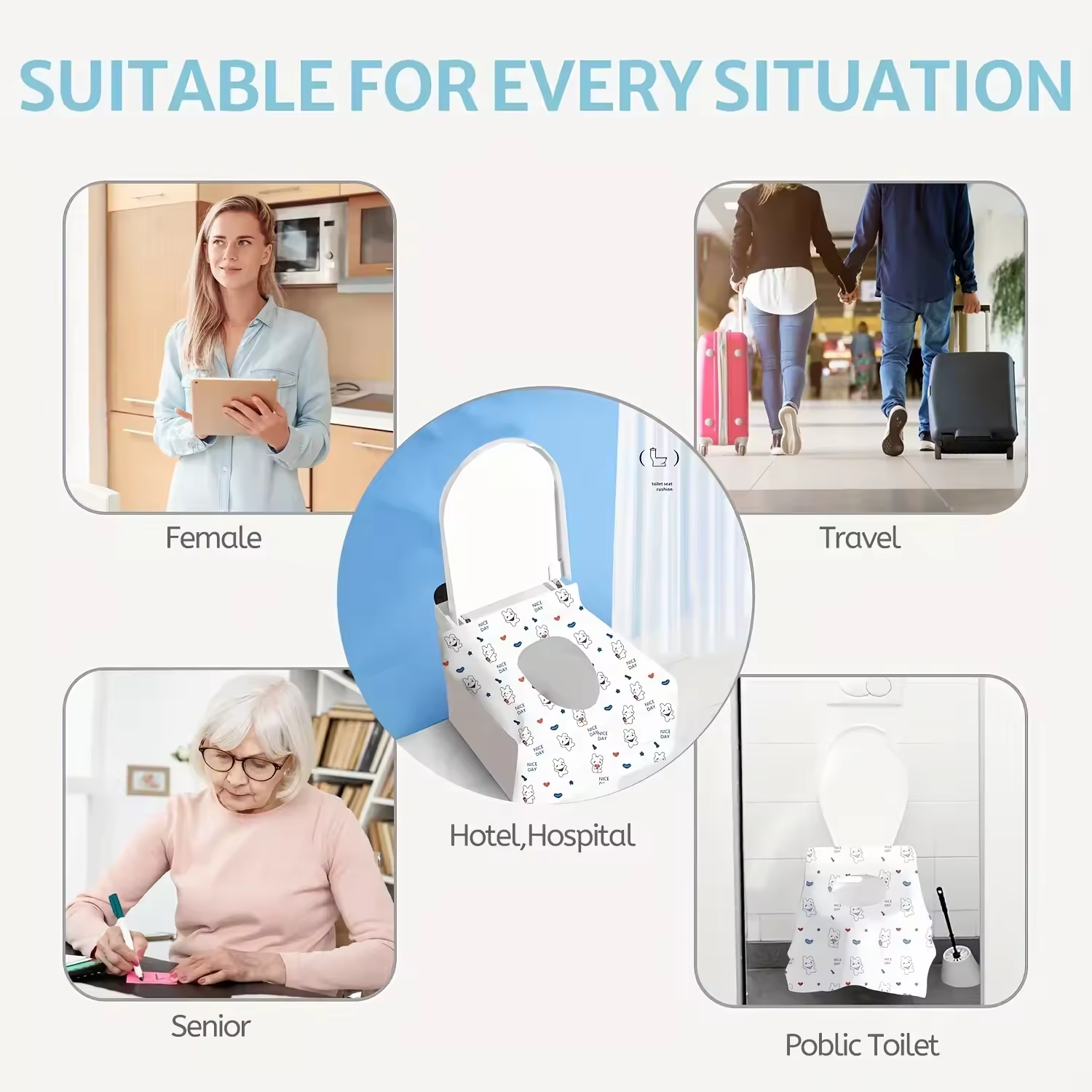 Gambar produk FMA Disposable Toilet Seat Covers for Travel Public Bathrooms 10PCS - FM-FF10