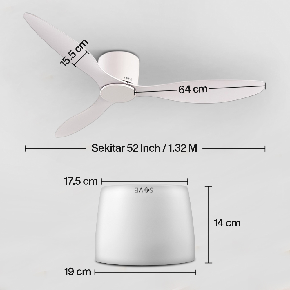 Gambar produk SOVE Kipas Angin Gantung Plafon Ceiling Fan 52 Inch - FS2007