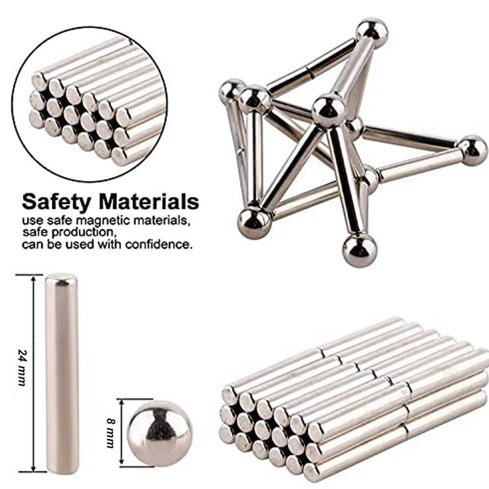 Gambar produk ZY Mainan Magnetik Steel Metalic Stick and Bucky Balls - J75