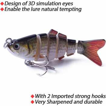 Gambar produk BASSLER Umpan Pancing Ikan Lifelike Fish Bait Lure 6 Section 10cm 18g - BS180