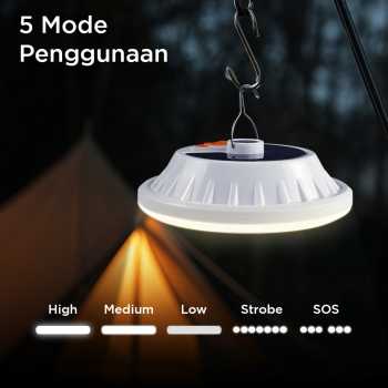 Gambar produk Pocketman Lampu LED Camping Waterproof Solar Emergency Cool White - HS-V62