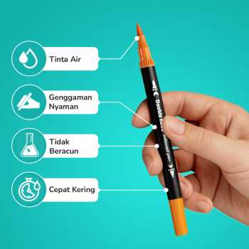 Gambar produk Kolorowy Spidol Double Head Drawing Pen Fine Art Watercolor Set 24 Color - MKB