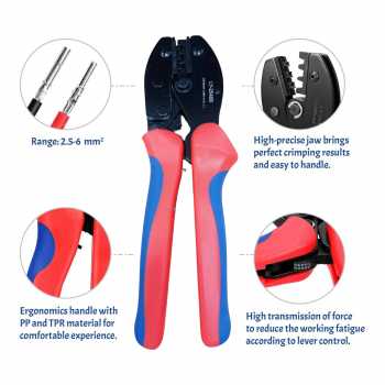 Gambar produk Clamplus Tang Crimping Wire Cable Terminal Pliers 13-10 AWG 2.5-6mm2 - LY-2546B