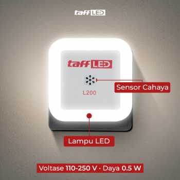 Gambar produk TaffLED Lampu Tidur LED EU Plug Sensor Cahaya Cool White 250V 0.5W - L200