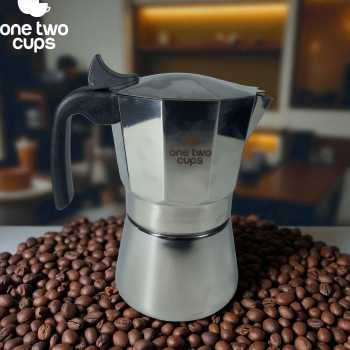 One Two Cups Moka Pot Italian Espresso Coffee Maker Stainless Steel - W-767