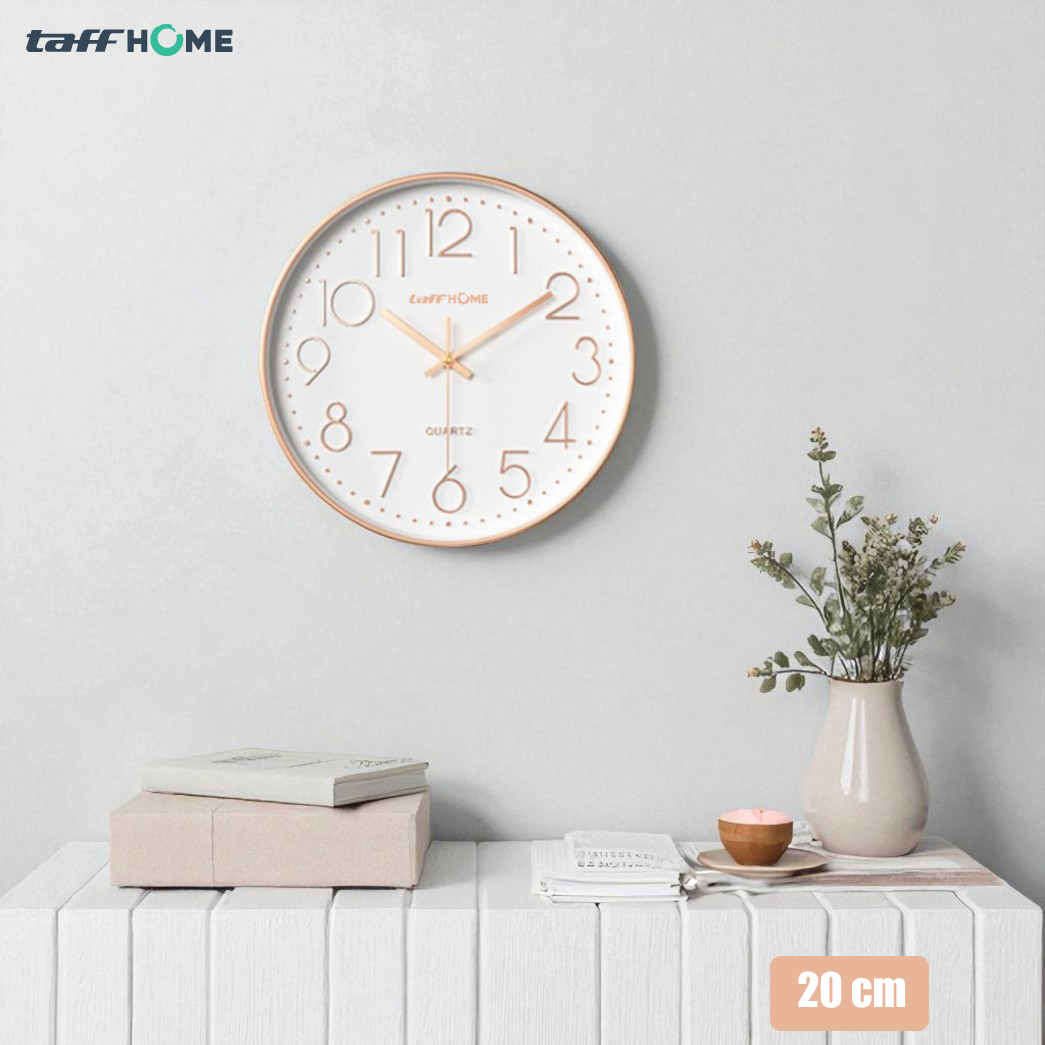 Gambar produk TaffHOME Jam Dinding Quartz Nordic Minimalist Silent Movement 20cm - DG-20