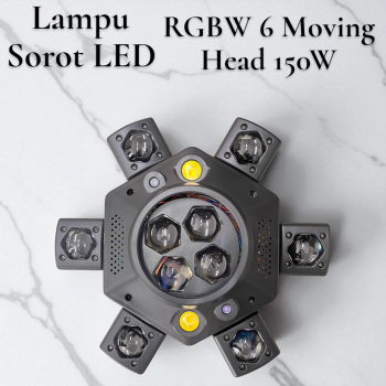 LINHUA Lampu Sorot LED Laser Beam Disco RGBW 6 Moving Head 150W - LHEDL-52