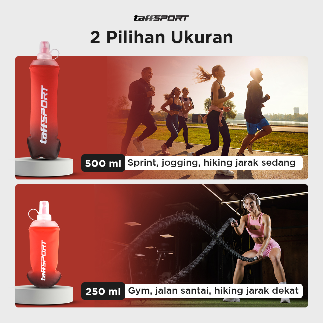 Gambar produk TaffSPORT Botol Minum Soft Flask Foldable Sport Water TPU 250ml - TF-25