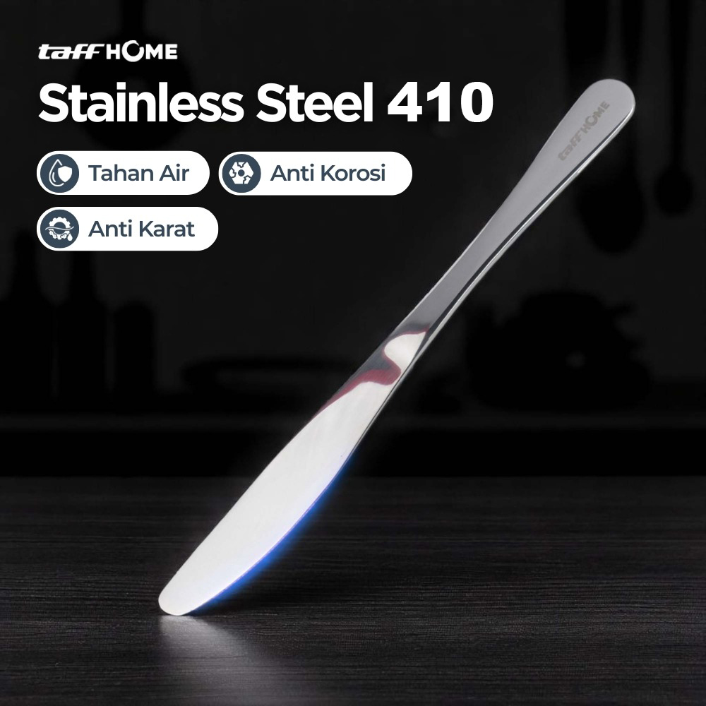 Gambar produk TaffHOME Pisau Makan Gerigi Stainless Steel 410 Dinner Knife 23x2cm - 401SS