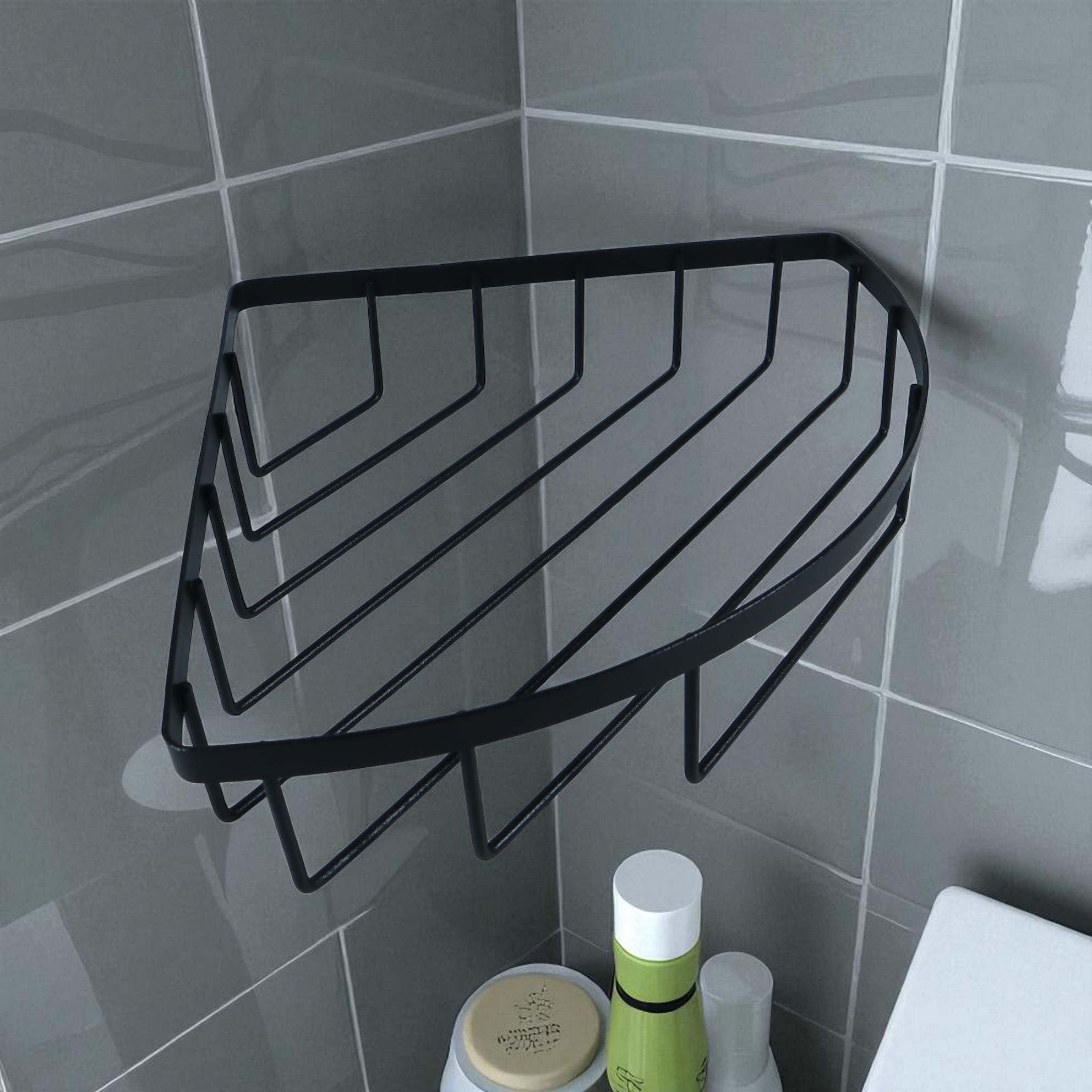 Gambar produk LBT Rak Tisu Sudut Kamar Mandi Triangle Corner Shelf Carbon Steel - G55