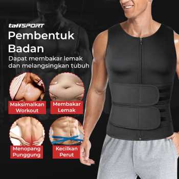 Gambar produk TaffSPORT Korset Pembentuk Badan Pria Waist Fat Burner Double Velcro L - MWL10