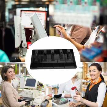 Gambar produk DZL Laci Uang Kasir 5 Sekat Plastik Coin Cash Drawer Tray - D-5