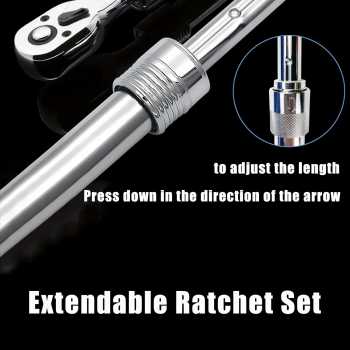 Gambar produk NIUXIANG Set Kunci Shock Ratchet Wrench 1/4 Handle Drive CR-V 29 PCS - TK-8152