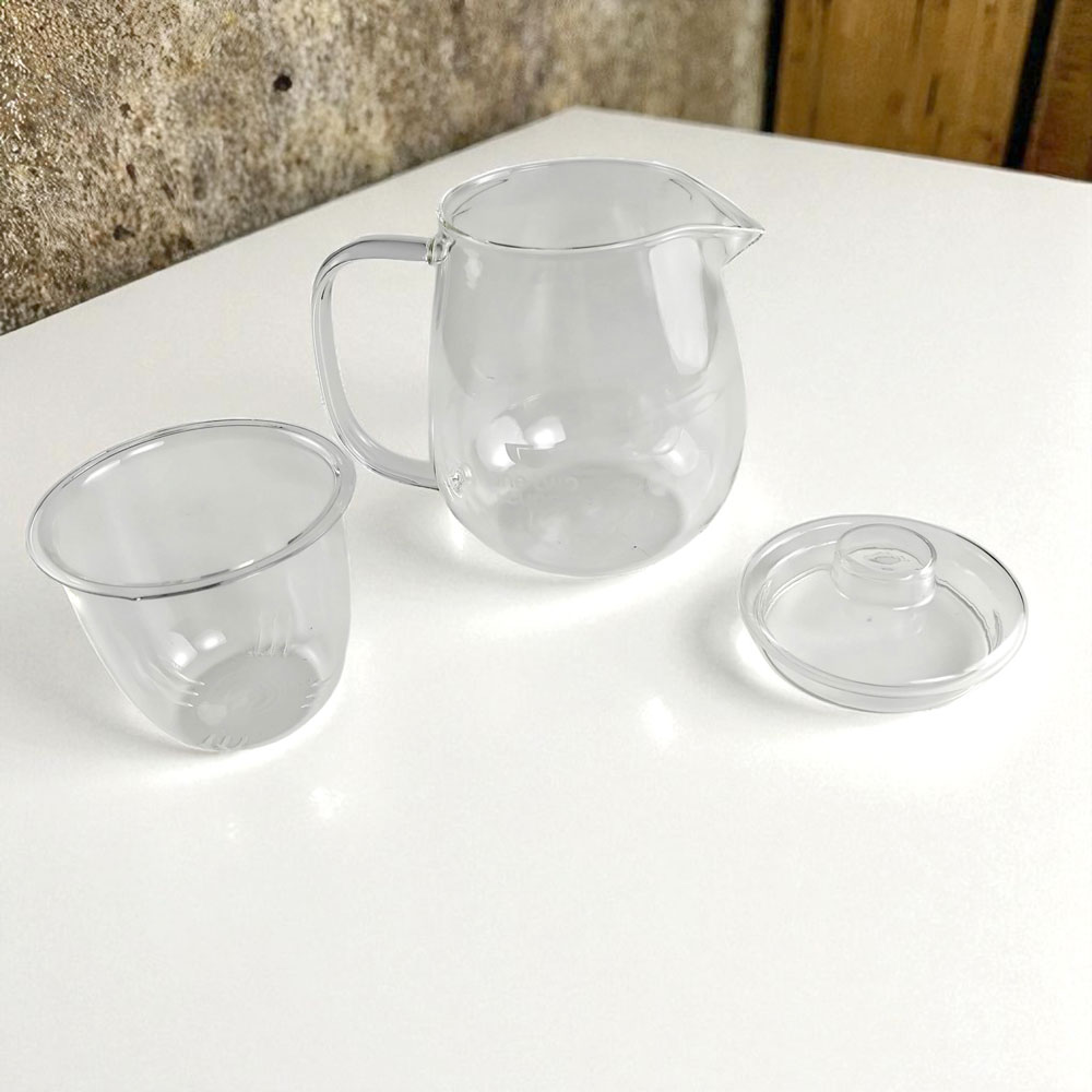 Gambar produk One Two Cups Teko Teh Kaca Saringan Tahan Panas Api Infuser Teapot 600ml - K77