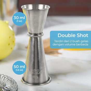 Gambar produk One Two Cups Gelas Ukur Jigger Bartender Double Shot 30ml dan 50ml - MSA10